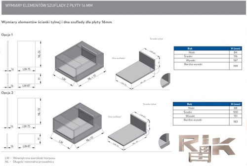 PB-AXISPRO-KPL400A1 Szuflada AXISPRO   400mm  biała - niska H84