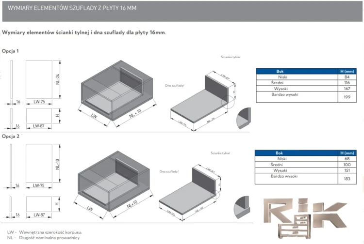 PB-AXISPRO-KPL550C Szuflada AXISPRO   550mm  antracyt - wysoka H167