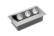 Przedłużacz biurkowy 3x gniazdo aluminium