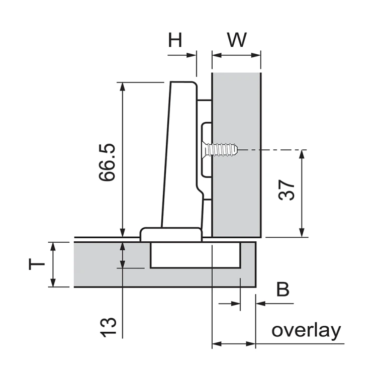 Zawias meblowy BLUM 71B3550 BLUM 110° nakładany