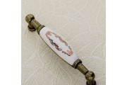 Uchwyt porcelanowy 0728-BX X-złoty ornament antyczny mosiądz