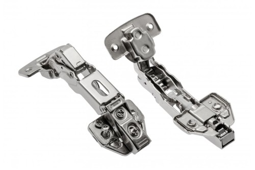 Zawias samodomykający/hydrauliczny kątowy 155o st. H=0 z euro wkrętami