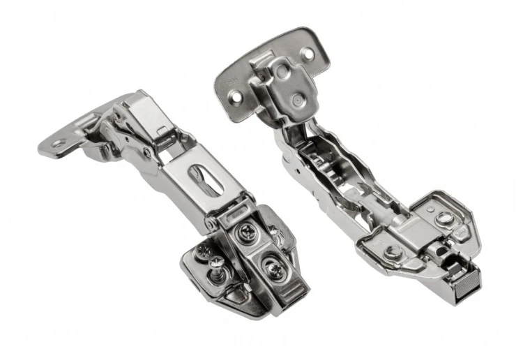 Zawias samodomykający/hydrauliczny kątowy 155o st. H=0 z euro wkrętami