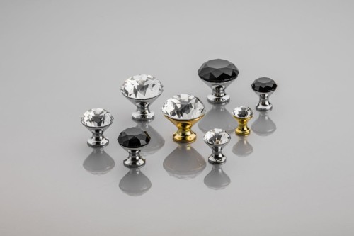 Gałka meblowa Crystal Palace B 40 mm chrom + black crystal