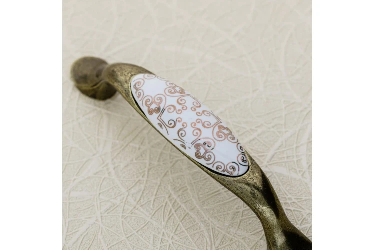 Uchwyt porcelanowy 0728 C-Orient Gold antyczny mosiądz