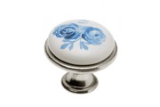 Gałka-meblowa 0728-J4 blue rose porcel anty srebro