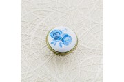 Gałka-meblowa 0728-J4 blue rose porcel anty srebro