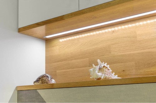 Profil aluminiowy LED z kołnierzem GLAX Mini wysoki 125mm silver 2 m (wpuszczany)