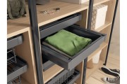Szuflada Elite z koszem metalowym 700 mm z funkcją cichego zamknięcia szary antracyt