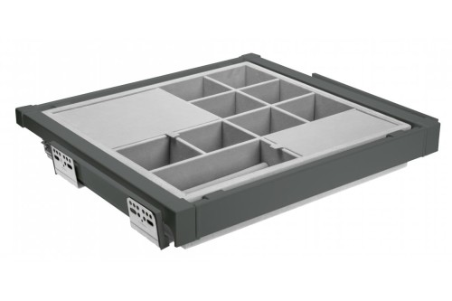 Szuflada Elite z organizerem 800 mm z funkcją cichego zamknięcia szary antracyt