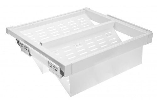 Szuflada Elite na obuwie metalowa 700 mm z funkcją cichego zamknięcia biała