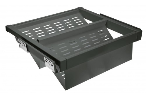 Szuflada Elite na obuwie metalowa 800 mm z funkcją cichego zamknięcia szary antracyt