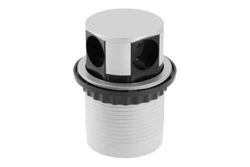 Przedłużacz biurkowy wpuszczany COMFORT 100mm 4x gniazdo schuko alu kabel 15m