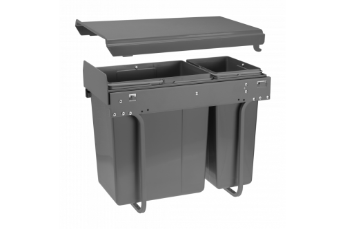 Segregator do śmieci na prowadnicy H45 do szafki 300mm 10l +20l antracytowy