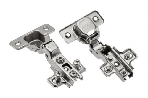 Zawias meblowy GTV półwpuszczany + prowadnik h=0 z euro skręcony - pakowany po 2 szt.