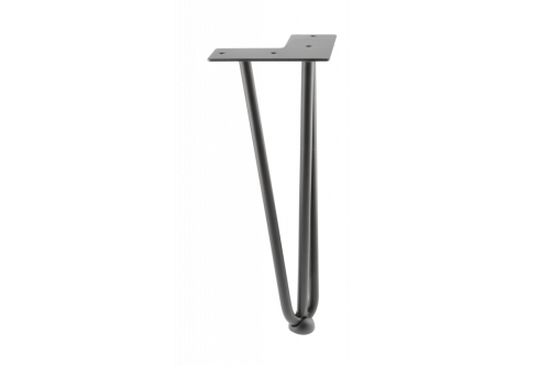 Noga hairpin ARTO ze stopką 3 pręty 10 x 304 mm czarna