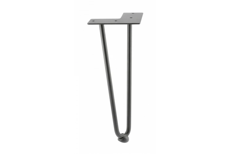 Noga hairpin ARTO ze stopką 2 pręty 12 x 304 mm czarna