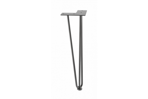 Noga hairpin ARTO ze stopką 3 pręty 12 x 406 mm czarna