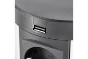 Przedłużacz biur wpuszcz COMFORT PLUS 120mm4x gn french2xUSB.2xRJ45ład induk 5Wprzew 15mczarny