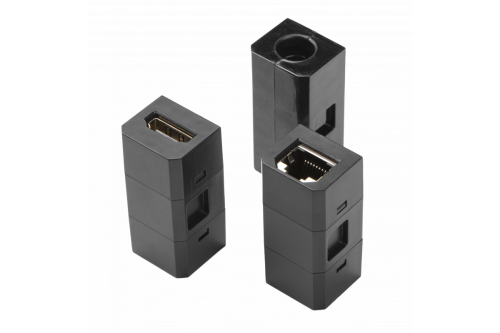 Przedłużacz biur wpuszcz CHARGER PLUS1 gn frenchUSB A+Cwymien USB-AHDMIRJ45przewód 15mczarny