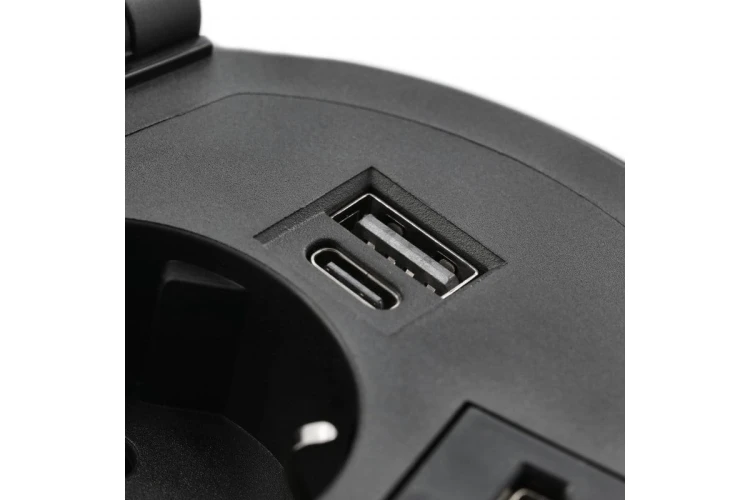 Przedłużacz biur wpuszcz CHARGER PLUS1 gn schukoUSB A+Cwymien USB-AHDMIRJ45przewód 15mczarny