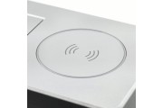 Przedłużacz biur wpuszcz AVARO PLUS1x gn frenchUSB A+Cładowarka induk 5Wprzewód 1.5msrebrny