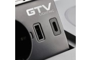 Przedłużacz biur wpuszcz AVARO PLUS1x gn frenchUSB A+Cładowarka induk 5Wprzewód 1.5msrebrny