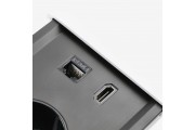 Przedłużacz biurkowy wpuszczany PRESTINO 2x gniazdo schuko USB A+C RJ45 HDMI kabel 1.5m biały