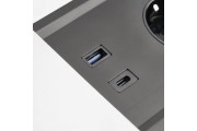 Przedłużacz biurkowy wpuszczany PRESTINO 2x gniazdo schuko USB A+C RJ45 HDMI kabel 1.5m biały