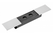 Przedłużacz biurkowy wpuszczany PRESTINO 2x gniazdo schukoUSB A+C RJ45 HDMI kabel 1.5m srebrny