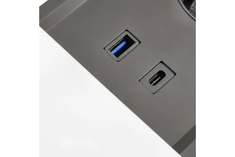 Przedłużacz biurkowy wpuszczany PRESTINO 2x gniazdo schukoUSB A+C RJ45 HDMI kabel 1.5m srebrny