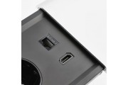 Przedłużacz biurkowy wpuszczany PRESTINO 2x gniazdo schukoUSB A+C RJ45 HDMI kabel 1.5m srebrny