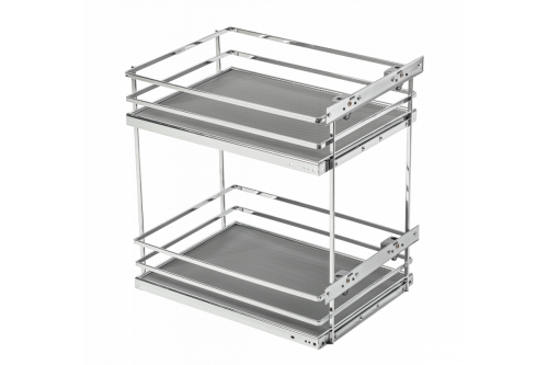 Kosz cargo boczny MovixPro 2 półki do szafki 300 mm bez prowadnic chrom