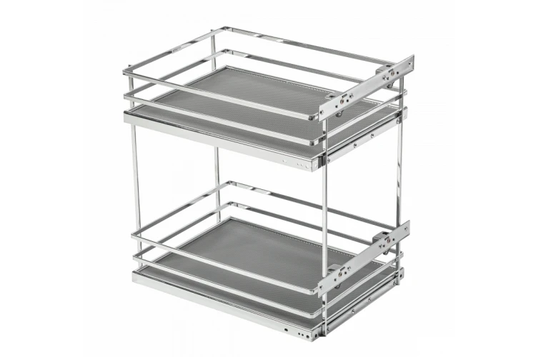 Kosz cargo MovixPro 2 półki do szafki 300 mm chrom dno biała