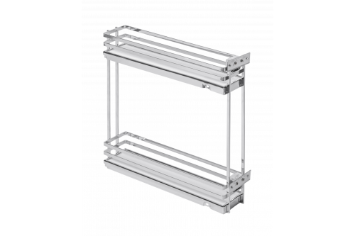 Kosz cargo boczny MovixPro 2 półki do szafki 150mm bez prowadnic chrom mata biała
