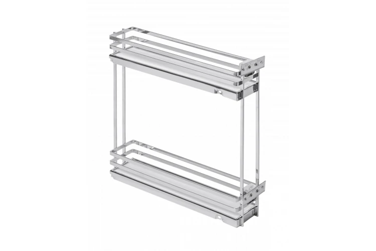 Kosz cargo boczny MovixPro 2 półki do szafki 150mm bez prowadnic chrom mata biała