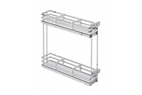 Kosz cargo boczny MovixPro 2 półki do szafki 150mm bez prowadnic chrom mata biała