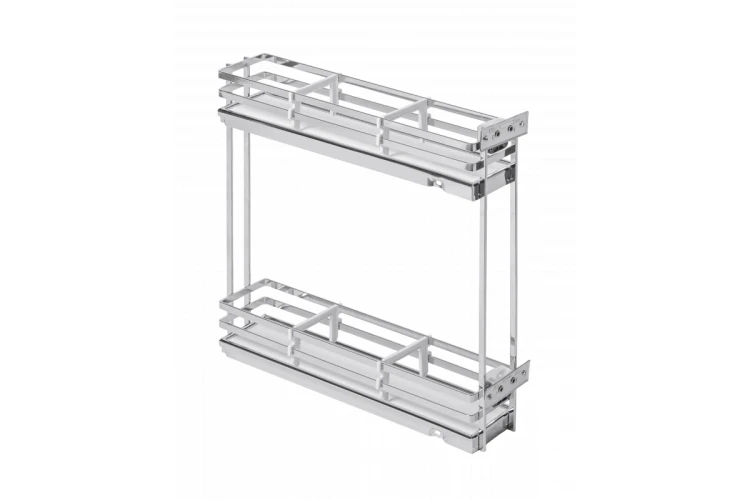 Kosz cargo boczny MovixPro 2 półki do szafki 150mm bez prowadnic chrom mata biała