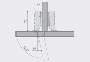 Zawias meblowy GTV hydrauliczny 08 bliźniaczy 1/2