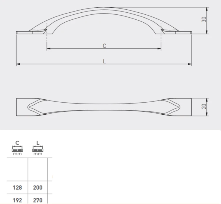 Uchwyt meblowy FLOW C-128 mm szampan