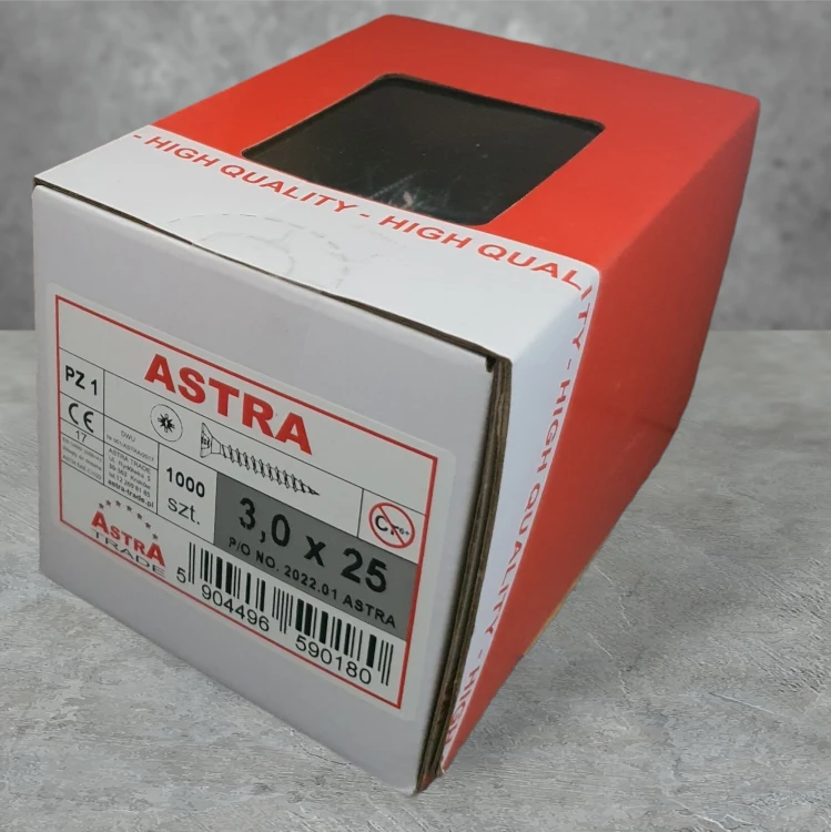 Wkręt ASTRA 3*25 ocynk / 1000szt