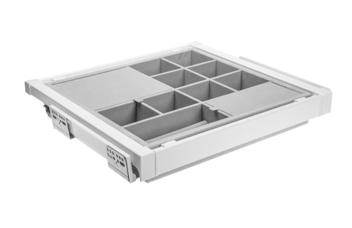 Szuflada Elite z organizerem 600 mm z funkcją cichego zamknięcia biała