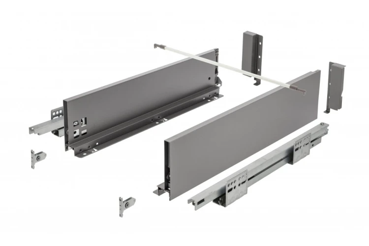 Szuflada GTV AXISPRO, H=116 mm, L=300 mm, push to open, pełny wysuw, antracyt
