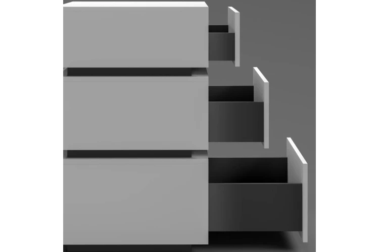 Szuflada GTV AXISPRO, H=199 mm, L=350 mm, push to open, pełny wysuw, antracyt