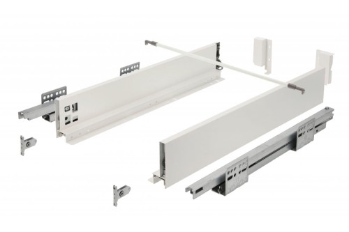 Szuflada GTV AXISPRO, H=84 mm, L=400 mm, push to open, pełny wysuw, biały