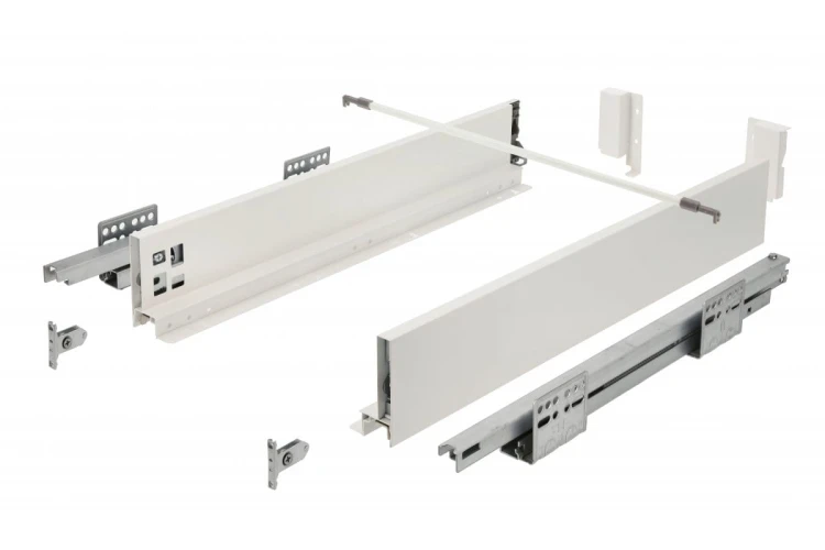 Szuflada GTV AXISPRO, H=84 mm, L=400 mm, push to open, pełny wysuw, biały