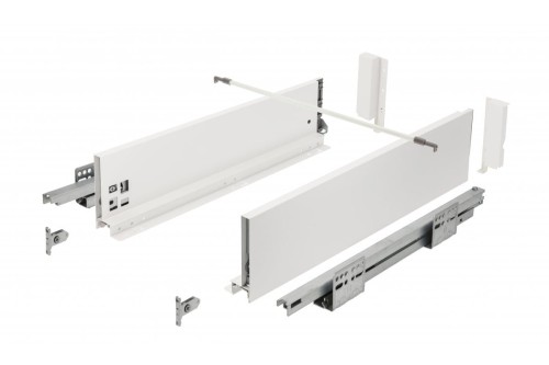 Szuflada GTV AXISPRO, H=116 mm, L=400 mm, push to open, pełny wysuw, biały