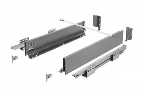 Szuflada GTV AXISPRO, H=84 mm, L=500 mm, push to open, pełny wysuw, antracyt