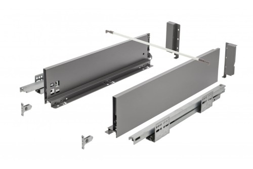 Szuflada GTV AXISPRO, H=116 mm, L=550 mm, push to open, pełny wysuw, antracyt