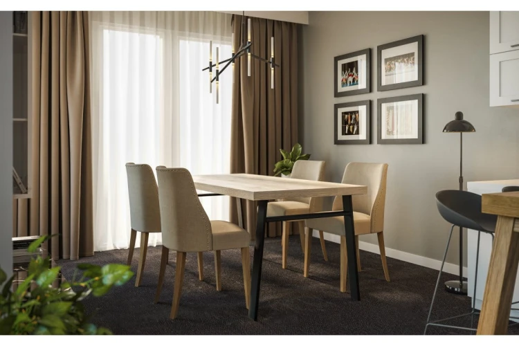 Noga stelażowa GTV INDUSTRIA, trapez z poprzeczką, H=710 mm, W=820 mm, profil 80 x 40, stal, czarny